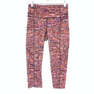 Lululemon Fast/Free HR Crop Leggings Womens Size 6 Multicolor Print